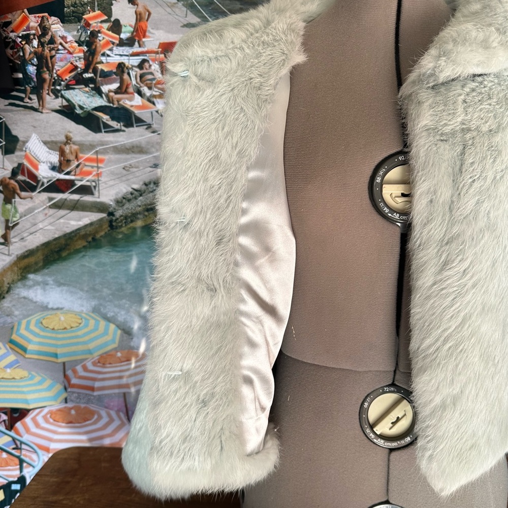 Bebe Rabbit Fur Icy Blue coat - Picture 4 of 4